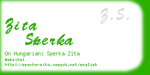 zita sperka business card